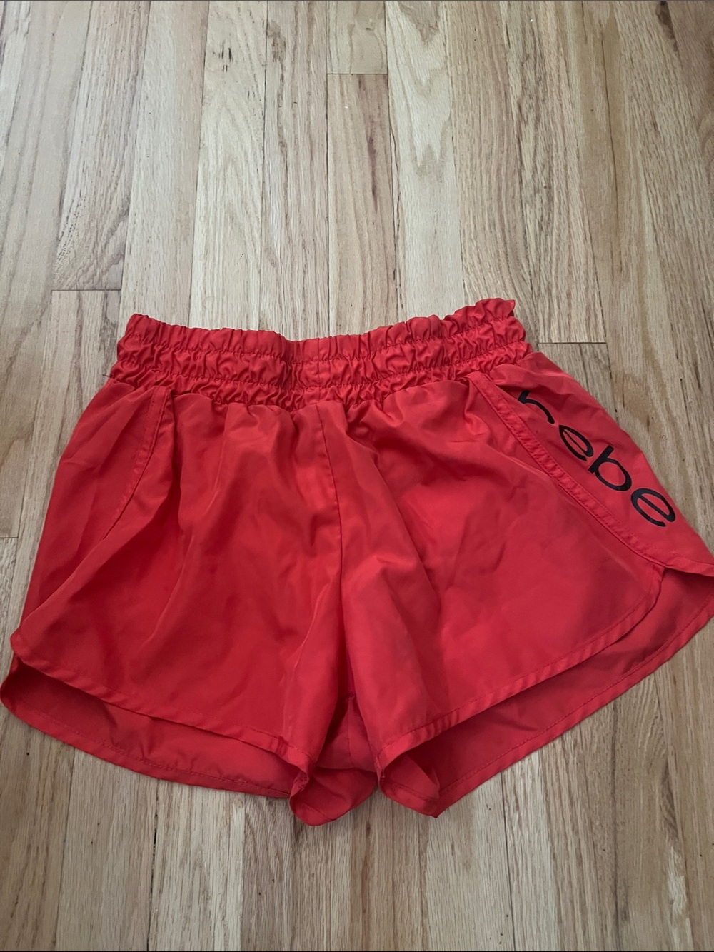 bebe Bright Red Athletic Shorts with Elastic Waistband